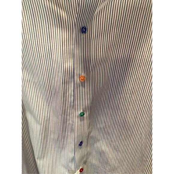 ETON Mens Contemporary Rainbow Button Down Shirt Sz 39 15.5 Long Sleeve - Picture 2 of 9